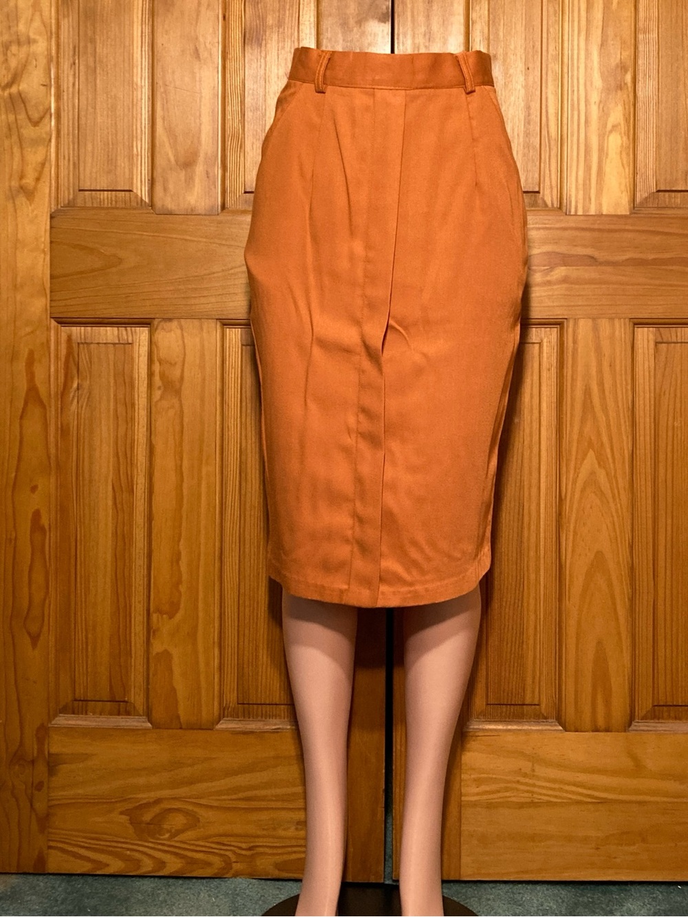 NWOT Robyn Vintage 80s Skirt Midi Career Dress Flat Panel Orange Size 9/10